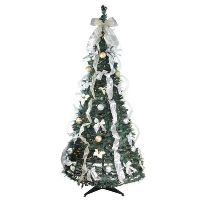 Elevate Your Holiday Spirit with Our 6ft Foldable Pre-Decorated Christmas Tree - Customizable, Portable, and Safety Certified!