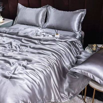 Indulge in Luxury: Ice Silk Satin Bedding Set with Pillowcases for a Dreamy Sleep Experience