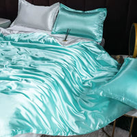 Indulge in Luxury: Ice Silk Satin Bedding Set with Pillowcases for a Dreamy Sleep Experience