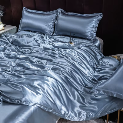 Indulge in Luxury: Ice Silk Satin Bedding Set with Pillowcases for a Dreamy Sleep Experience