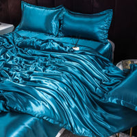 Indulge in Luxury: Ice Silk Satin Bedding Set with Pillowcases for a Dreamy Sleep Experience
