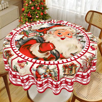 Christmas Tablecloth Santa Elk Table Cover Christmas Party Table Decorations for Home 2025 Navidad Notal Noel Xmas Ornaments