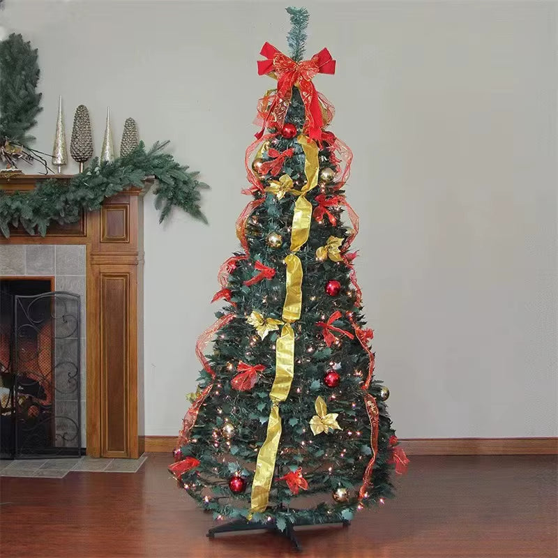 Elevate Your Holiday Spirit with Our 6ft Foldable Pre-Decorated Christmas Tree - Customizable, Portable, and Safety Certified!