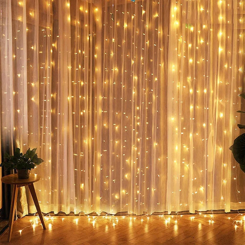 Christmas Lights Curtain Garland Merry Christmas Decorations for Home Christmas Ornaments Xmas Gifts Navidad 2022 New Year Decor