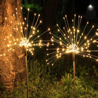Outdoor LED Solar Fireworks Lights 90/120/150 Leds Waterproof String Fairy Light for Garden Home Christmas Decoration(1/2Pcs)