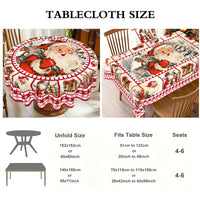 Christmas Tablecloth Santa Elk Table Cover Christmas Party Table Decorations for Home 2025 Navidad Notal Noel Xmas Ornaments