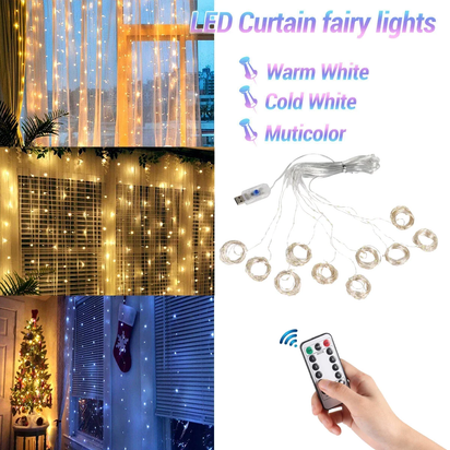 Christmas Lights Curtain Garland Merry Christmas Decorations for Home Christmas Ornaments Xmas Gifts Navidad 2022 New Year Decor