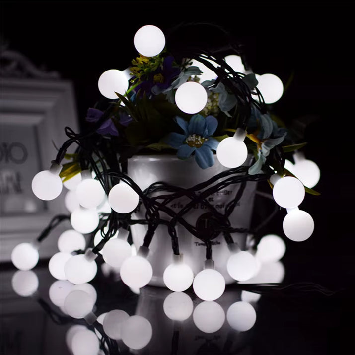5M 7M 12M LED Light String Solar Fairy Ball Light Festive Light Garland Christmas Wedding Outdoor Garden Ramadan Decoration 2025