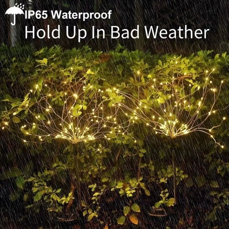 Solar Powered Outdoor Grass Globe Dandelion Lamp 90/120/150 LED for Garden Lawn Landscape Lamp Holiday Light