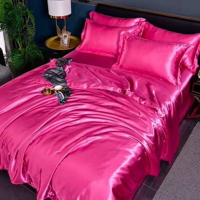 Indulge in Luxury: Ice Silk Satin Bedding Set with Pillowcases for a Dreamy Sleep Experience
