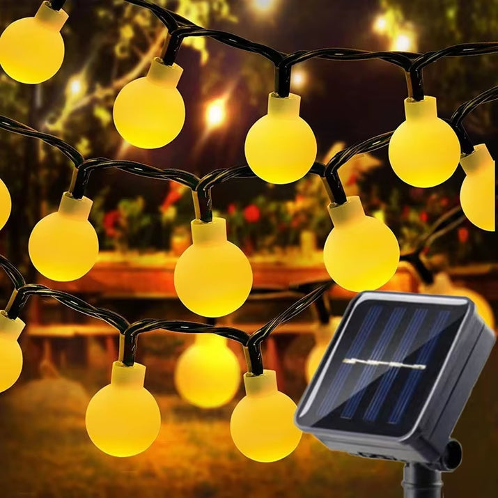 5M 7M 12M LED Light String Solar Fairy Ball Light Festive Light Garland Christmas Wedding Outdoor Garden Ramadan Decoration 2025
