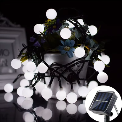 5M 7M 12M LED Light String Solar Fairy Ball Light Festive Light Garland Christmas Wedding Outdoor Garden Ramadan Decoration 2025