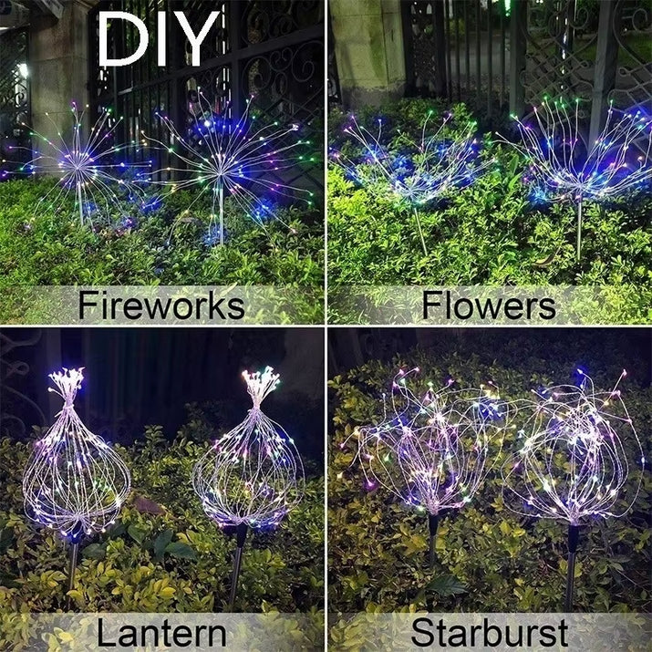 Solar Powered Outdoor Grass Globe Dandelion Lamp 90/120/150 LED for Garden Lawn Landscape Lamp Holiday Light