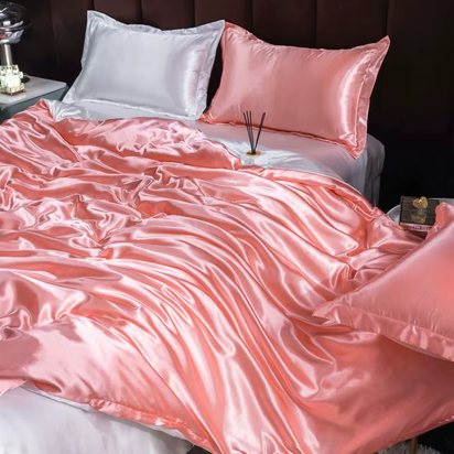 Indulge in Luxury: Ice Silk Satin Bedding Set with Pillowcases for a Dreamy Sleep Experience