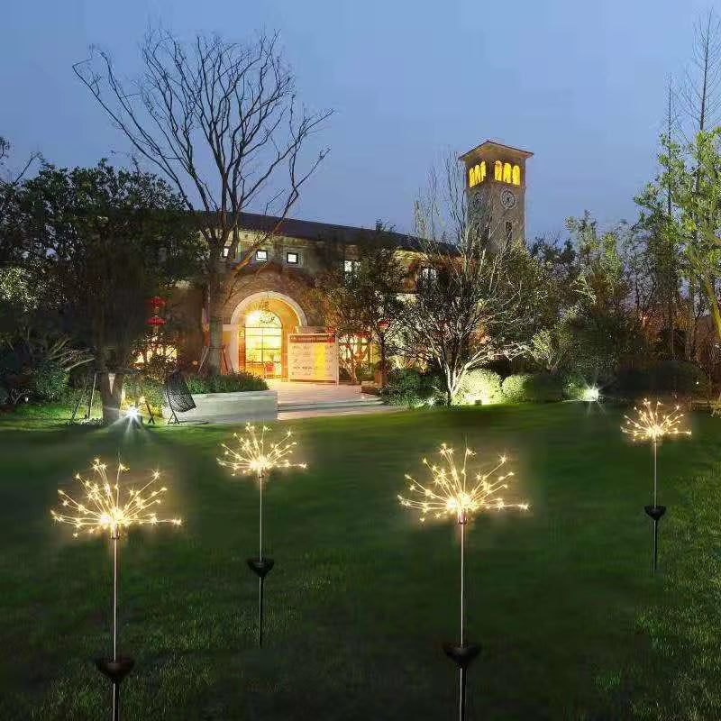 Outdoor LED Solar Fireworks Lights 90/120/150 Leds Waterproof String Fairy Light for Garden Home Christmas Decoration(1/2Pcs)