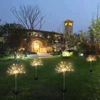 Outdoor LED Solar Fireworks Lights 90/120/150 Leds Waterproof String Fairy Light for Garden Home Christmas Decoration(1/2Pcs)