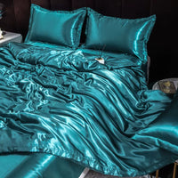 Indulge in Luxury: Ice Silk Satin Bedding Set with Pillowcases for a Dreamy Sleep Experience