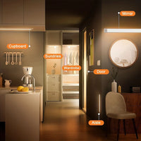 Illuminate Your Space with 1-4 PCS Wireless Rechargeable LED Motion Sensor Cabinet Lights - Perfect for Closets, Kitchens, Wardrobes, and Stairs!