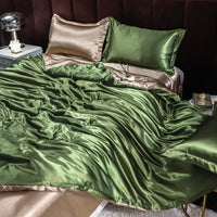 Indulge in Luxury: Ice Silk Satin Bedding Set with Pillowcases for a Dreamy Sleep Experience