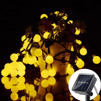 5M 7M 12M LED Light String Solar Fairy Ball Light Festive Light Garland Christmas Wedding Outdoor Garden Ramadan Decoration 2025