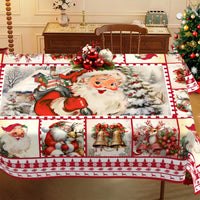 Christmas Tablecloth Santa Elk Table Cover Christmas Party Table Decorations for Home 2025 Navidad Notal Noel Xmas Ornaments