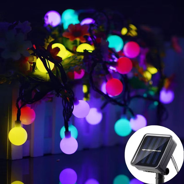 5M 7M 12M LED Light String Solar Fairy Ball Light Festive Light Garland Christmas Wedding Outdoor Garden Ramadan Decoration 2025