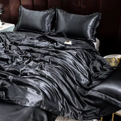 Indulge in Luxury: Ice Silk Satin Bedding Set with Pillowcases for a Dreamy Sleep Experience
