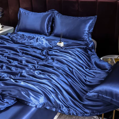 Indulge in Luxury: Ice Silk Satin Bedding Set with Pillowcases for a Dreamy Sleep Experience