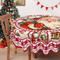 Christmas Tablecloth Santa Elk Table Cover Christmas Party Table Decorations for Home 2025 Navidad Notal Noel Xmas Ornaments