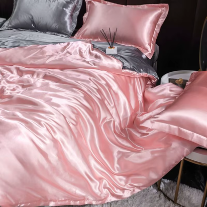 Indulge in Luxury: Ice Silk Satin Bedding Set with Pillowcases for a Dreamy Sleep Experience